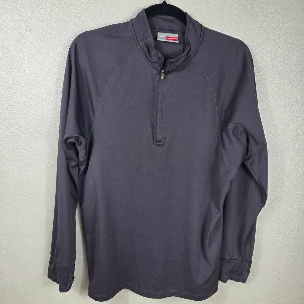 Craghoppers Insect Shield Quarter Zip Pullover Men Large Gray Performance